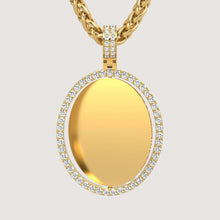  14K Gold Open Oval Diamond Picture PendantCharms & Pendants