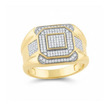  10k Yellow Gold Diamond Octagon Cluster Ring