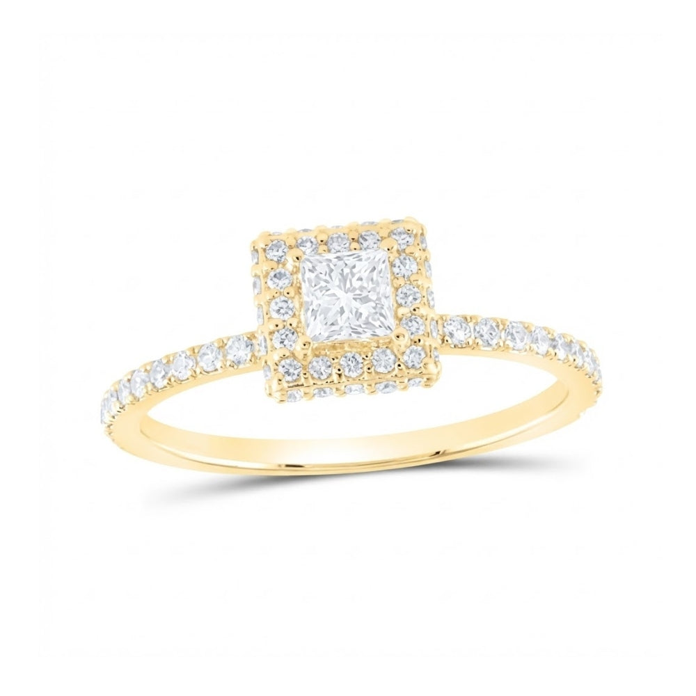 3/4CTW Diamond Halo Engagement Ring 14k Gold