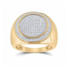  10k Yellow Gold Diamond Circle Frame Cluster Ring