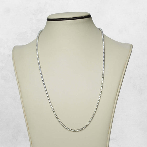 Lab Diamond Tennis Chain - 2MM Elegant 2MM lab diamond tennis chain in 14k gold (yellow, white, rose). 16"-22" lengths. Ethically sourced & ready to ship! Shop now.