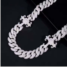  Alt="Crafted in 925 silver, GOLDZENN’s 18mm Cross Cuban Chain features VVS moissanite accents. Hypoallergenic, tarnish-resistant & bold elegance."