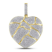  10k Gold Diamond Broken Heart Pendant 1.5 Cttw