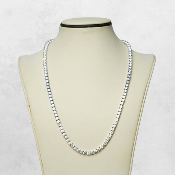 Moissanite Tennis Chain - 4MM Bold and brilliant 4MM moissanite tennis chain in 14k gold (yellow, white, rose). Available in 16-22 inches. Ready to ship – experience the luxury!