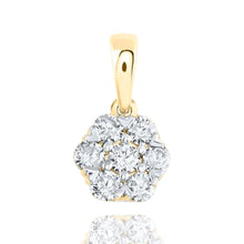  Colgante de flor de diamantes en oro de 10 quilates de 1/2 CTW