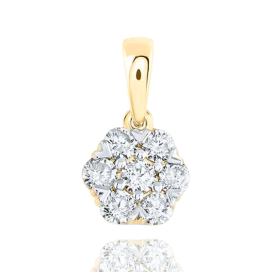 Colgante de flor de diamantes en oro de 10 quilates de 1/2 CTW