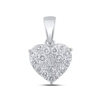 The 10K Gold 1/2 CTW Diamond Heart Pendant features sparkling natural diamonds and a smooth, shiny bail, shown on a plain white background.