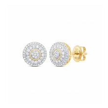  10k Gold Men’s Round Diamond Earrings 5/8 Cttw