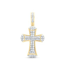  Colgante de cruz de diamantes de 3/8 quilates en oro de 10 quilates