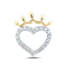  Colgante de corazón de diamantes en oro de 10 quilates de 1/4 quilates