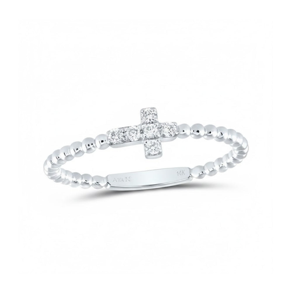 1/10CTW Diamond Fashion Cross Band in 14K Gold