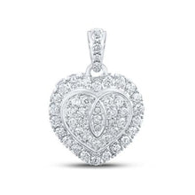  Colgante de oro de 10 quilates con forma de corazón y diamantes para mamá (1/8 quilates)