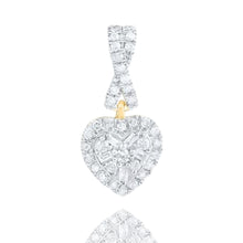  Colgante de corazón de diamantes de 1/5 CTW en oro de 10 quilates