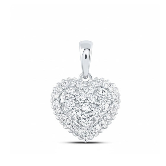 Colgante de corazón de diamantes de 1/2 CTW en oro de 14 quilates