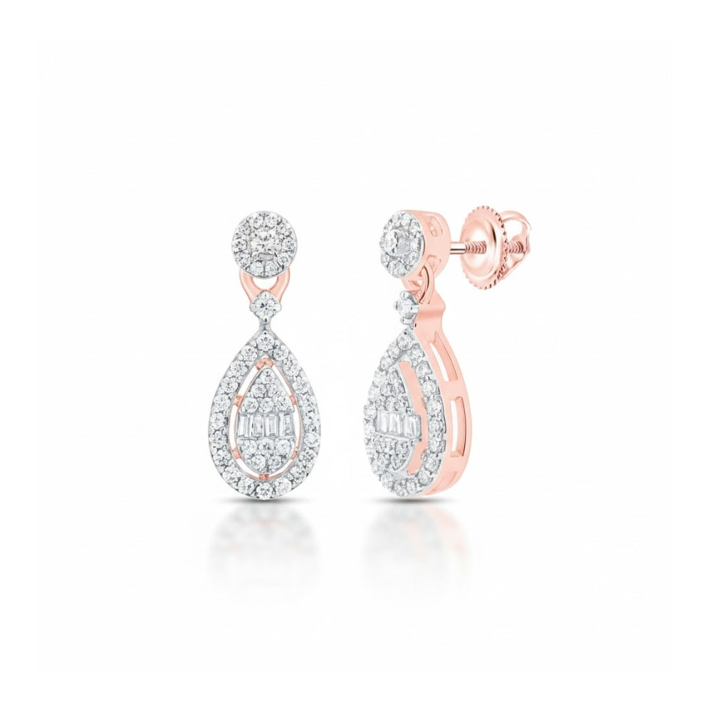 1/3CTW Natural Diamond Pear Dangling Earring