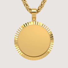  14K Gold Fluted Round Picture PendantCharms & Pendants