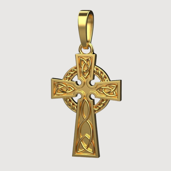 14k Gold Celtic Cross PendantCelebrate faith and heritage with the 14K Gold Celtic Cross Pendant. Features intricate knotwork detailing in radiant 14K gold for a meaningful and elegant look.