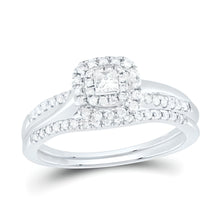  1/3CTW Diamond Fashion Cushion Bridal Engagement Wedding Ring Set- 14K Gold