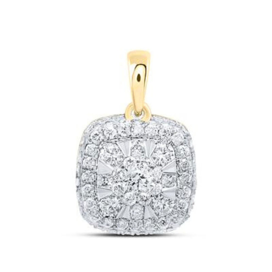 Colgante de diamante en forma de cojín de 1/2 quilates en oro de 14 quilates