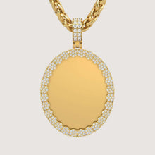  14K Gold Scalloped Oval Diamond Photo PendantCharms & Pendants