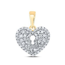  Colgante de corazón de diamantes de 3/8 CTW en oro de 10 quilates