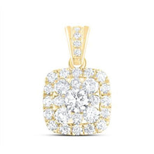  14K Gold Cushion Diamond Pendant 7/8 Cttw