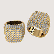  Square Pavé Diamond Ring – 18 CT Gold Statement Rings