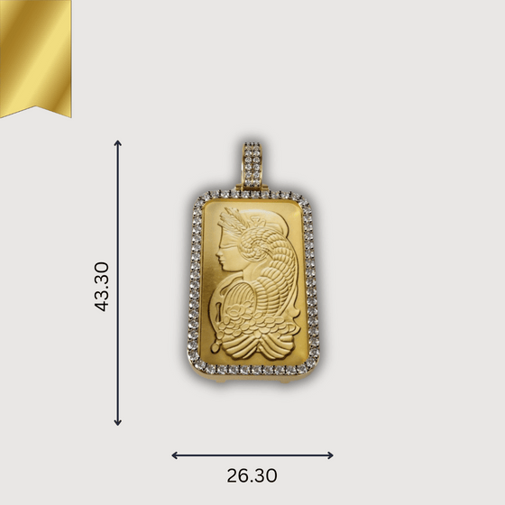 1 Ounce 24k Gold Suisse Bar Pendant