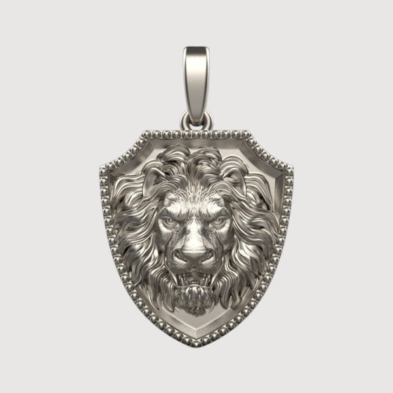 14k Gold Lion Shield PendantShowcase strength with the 14K Gold Lion Shield Pendant. Features a detailed lion emblem on a shield design in radiant 14K gold for a bold and sophisticated look.