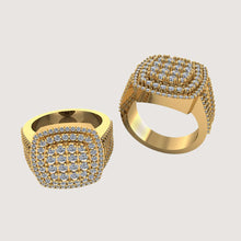  Square Diamond Pavé Ring – 2.19 CT Gold Design Rings