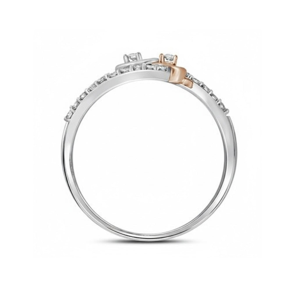 1/5 CT Diamond Interlocking Heart Ring – 10k Two-Tone Gold