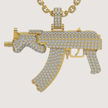  14k Gold Diamond Mini Draco Gun PendantDiscover the 14K Gold Diamond Mini Draco Gun Pendant. A bold and luxurious men’s gold pendant, featuring a mini Draco gun design with dazzling diamonds.