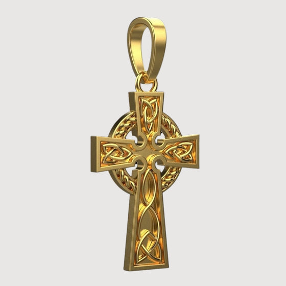 14k Gold Celtic Cross PendantCelebrate faith and heritage with the 14K Gold Celtic Cross Pendant. Features intricate knotwork detailing in radiant 14K gold for a meaningful and elegant look.