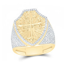  10k Gold 7/8 CTTW Diamond Cross Men’s Ring