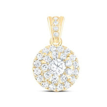  Colgante redondo de diamantes de 3/4 CTW en oro de 14 quilates