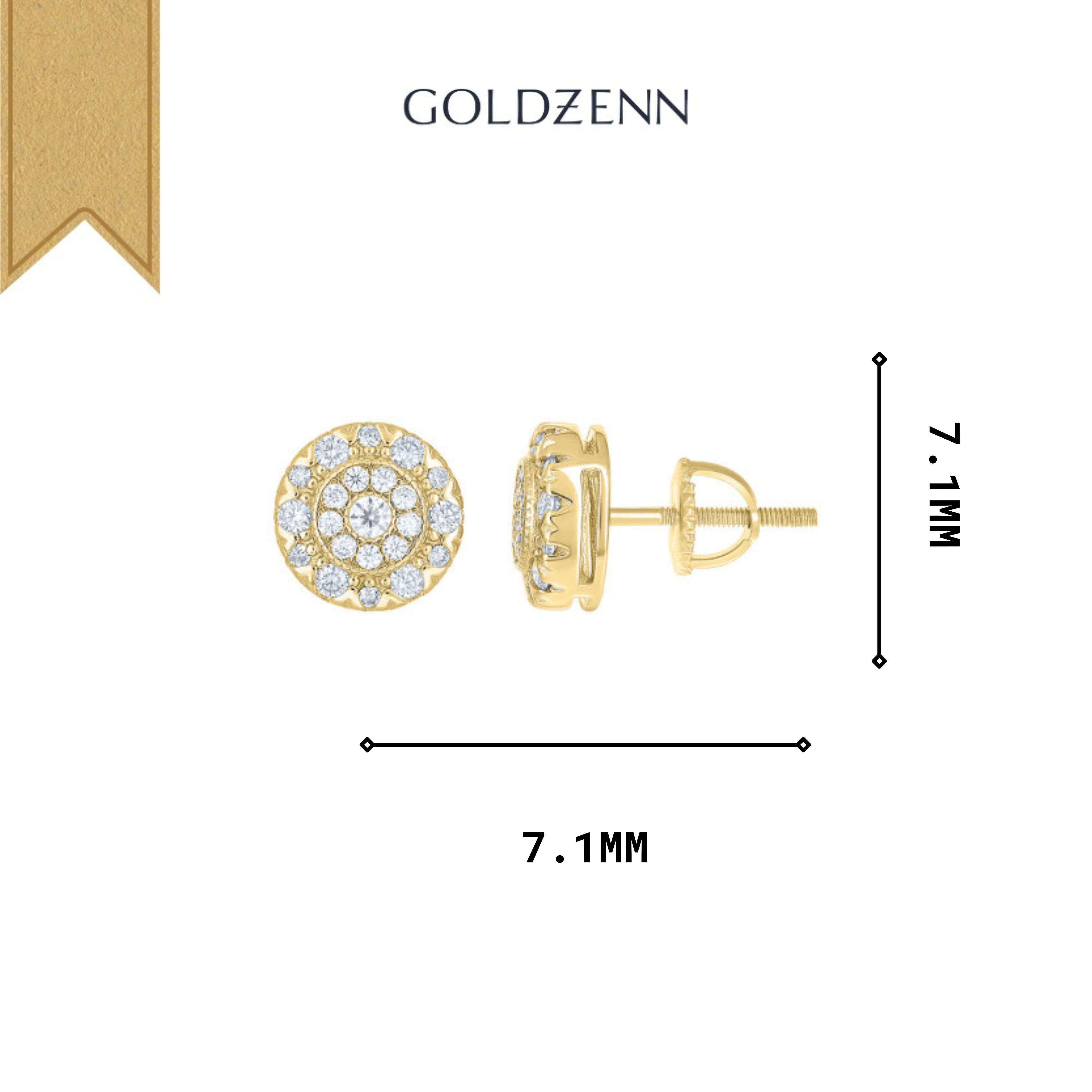 Pendientes de moissanita en tono amarillo | Plata 925