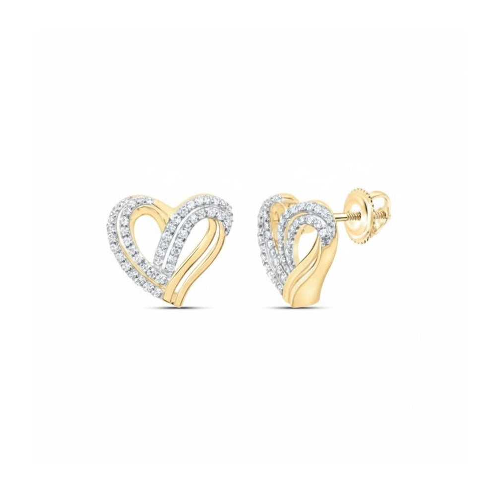 1/3CTW Diamond Gift Heart Earrings in 10K Gold