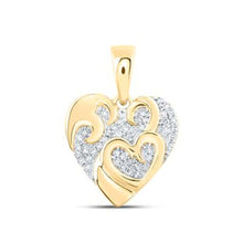  10k Gold Diamond Heart Pendant 1/8 Cttw