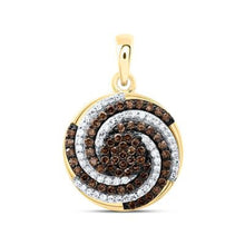  Colgante de oro amarillo de 10 k con diamantes color coñac de 1/2 quilates