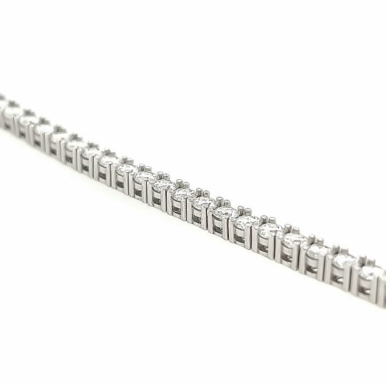 Moissanite Tennis Chain- 3mm - Solid White Gold| GOLDZENN- Side view closer detail of the chain.