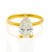  alt=" Discover the 2.08ct Pear Lab Diamond Solitaire Engagement Ring. A stunning women’s engagement ring featuring a pear-cut lab diamond in 14K yellow gold. "
