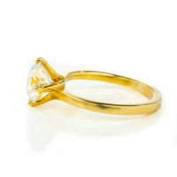 The 2.09ct Round Lab Diamond Solitaire Engagement Ring in 14k yellow gold features a single round lab diamond in a prong setting, shown against a white background.