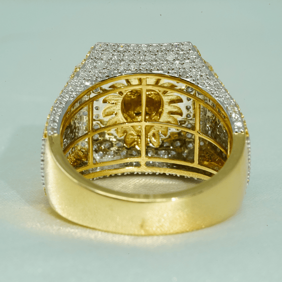 2.43 CTW Cluster Lion Diamond Ring – 14k Two-Tone Gold for Men