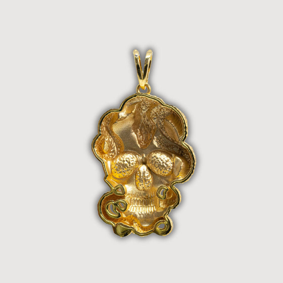 Snake Skull Pendant – 14K Gold Men Pendant