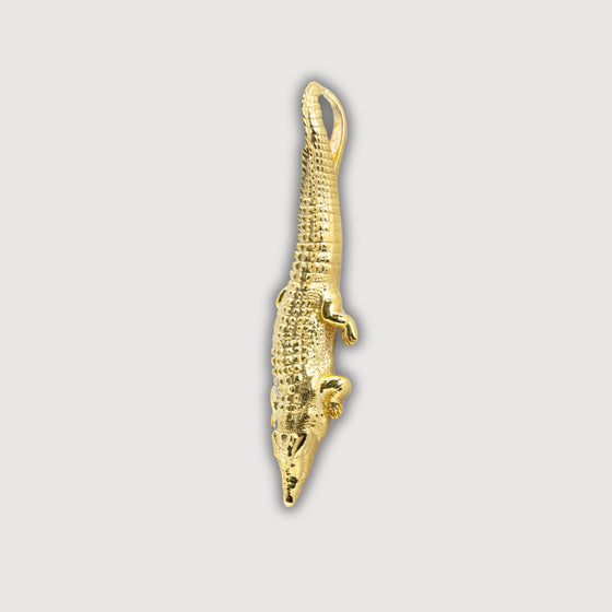 Crocodile Pendant - 14k Solid Yellow Gold