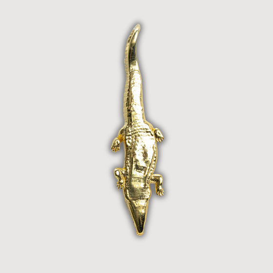 Crocodile Pendant - 14k Solid Yellow Gold