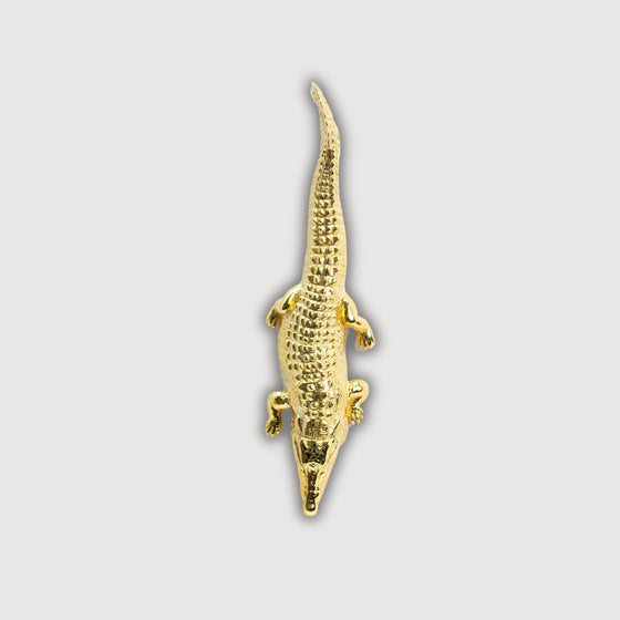 Crocodile Pendant - 14k Solid Yellow Gold