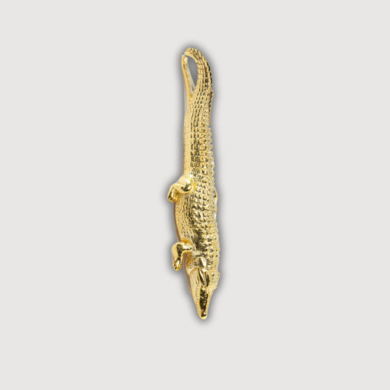 Crocodile Pendant - 14k Solid Yellow Gold