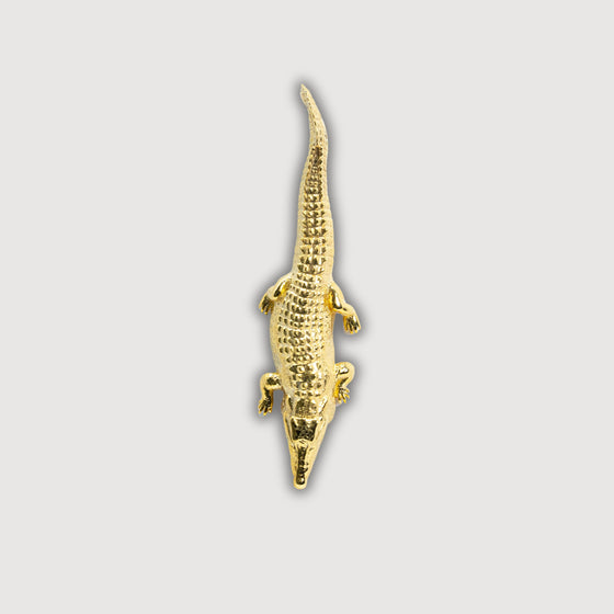 Crocodile Pendant - 14k Solid Yellow Gold