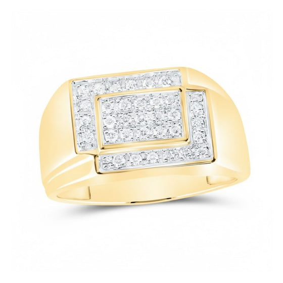 10k Yellow Gold Diamond Cluster Ring 1/4 Cttw